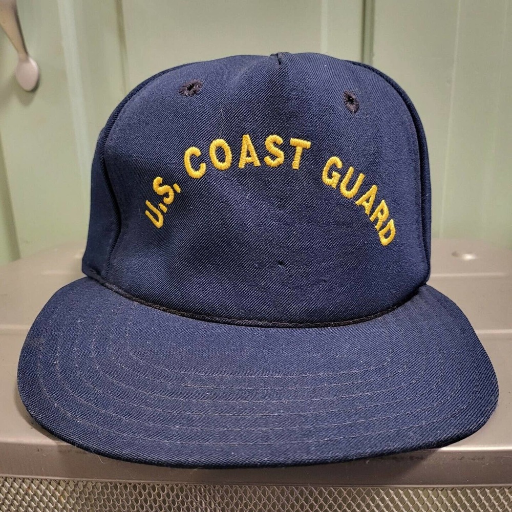 Vintage US Coast Guard Bancroft Snapback Hat Cap Size‎ M Medium